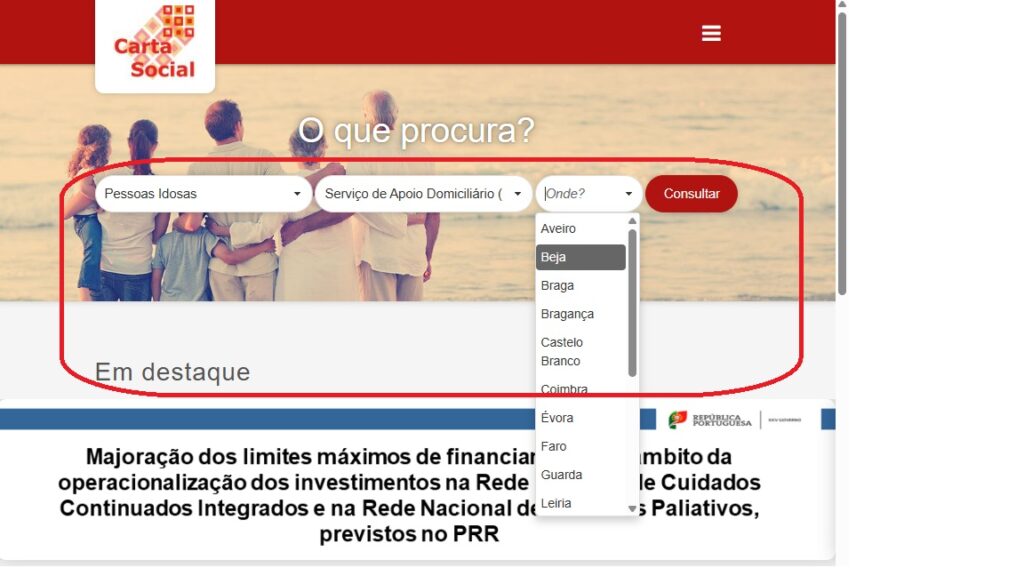 the Carta Social website